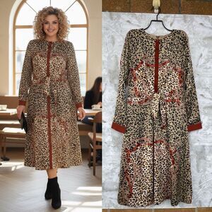 Sara Navon Scarf Print Chain Dress - Dark Academia Vibe size small